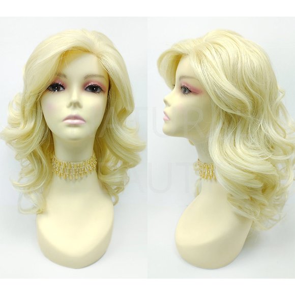 Lace front long wavy blonde heat resistant wig main image 7